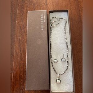 Silpada Silver Necklace and Earrings set